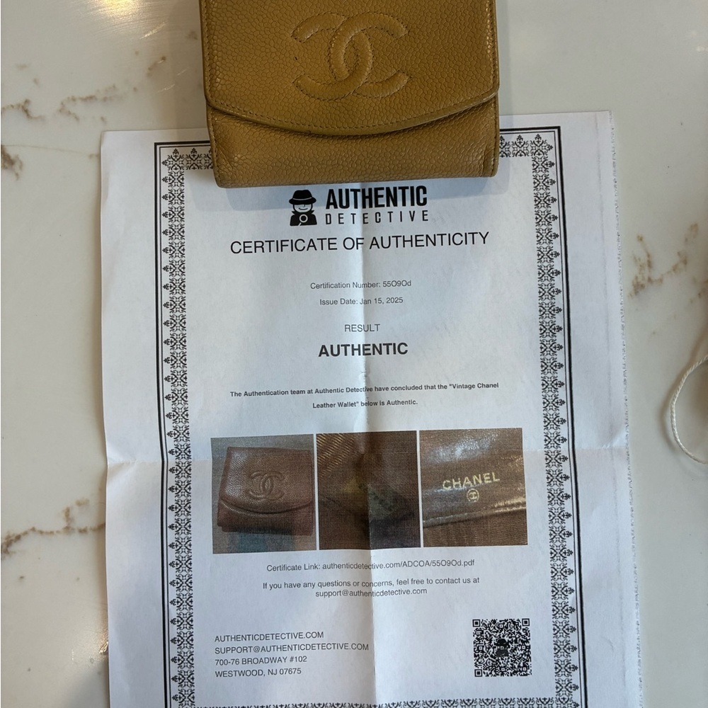 Chanel Beige Caviar Compact Wallet - Picture 5 of 5